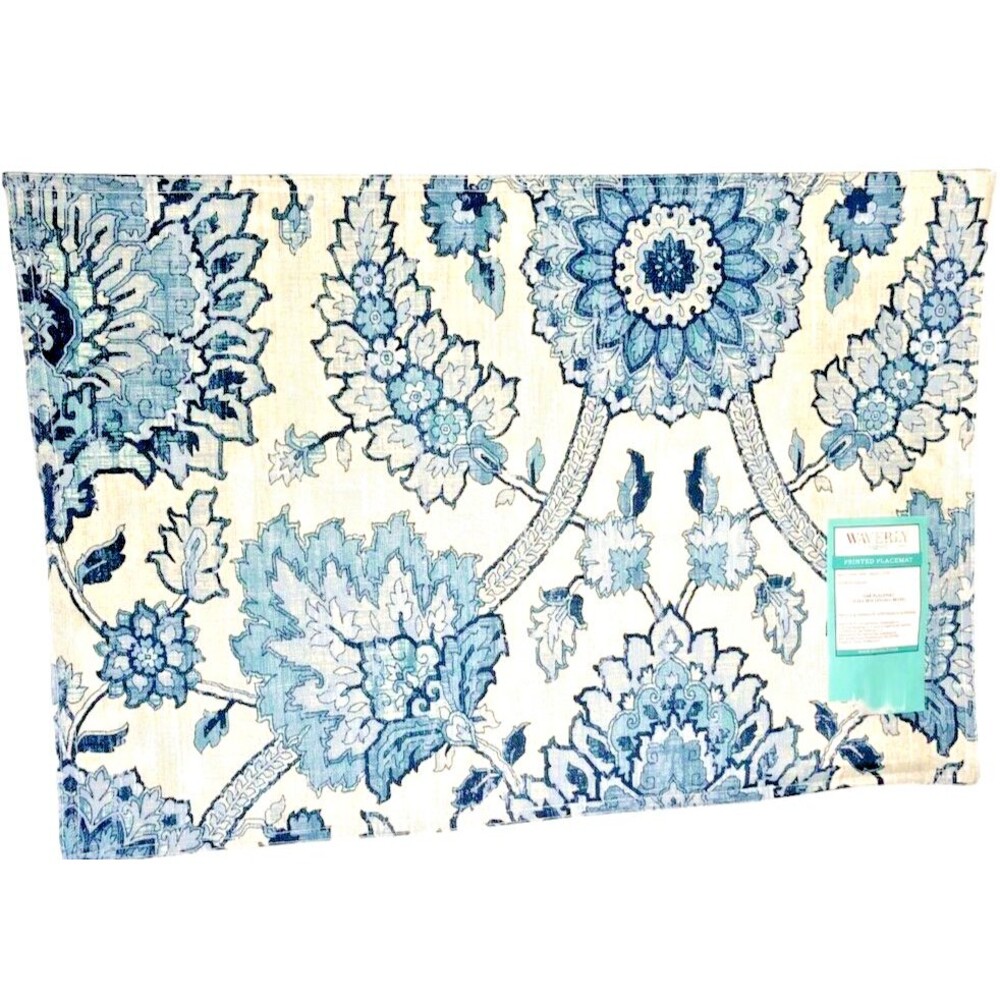 Waverly Floral Placemats Set of 4 Indoor Outdoor Easy Care Summer Beach House